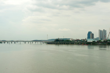 Hangang river in Seoul in summer in Korea