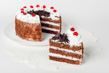 Festive cake on white