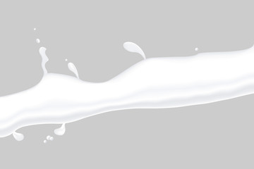 Realistic horisontal mikl or creme splash isolated