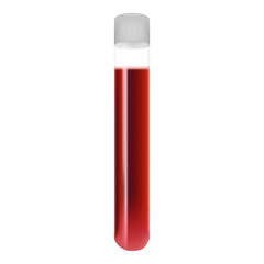 Test Tubes With Blood Samples Isolated On A White Background. Realistic Vector Illustration.Hematology. Creative Medical Concept