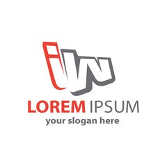 letter iW outlines, logo design, isolated on white background.