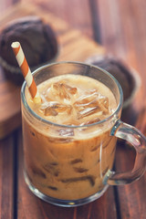  Iced coffee with chocolate muffins