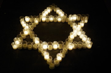 Star of David made with candles