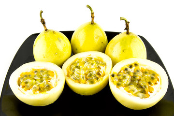 Passion fruit isolated on white background