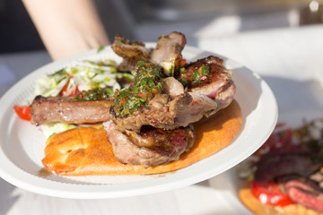 Grilled Mutton ribs with Salad