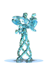 3D Rendering Abstract Splash of Water on White