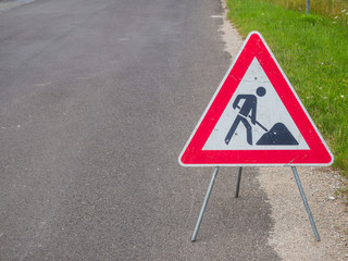 Baustelle Schild an einer Straße