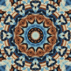 Fototapeta premium Seamless background pattern. Decorative round mosaic art pattern.