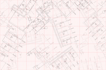Circuit boiler on graph paper background. Steamshop engineering project.