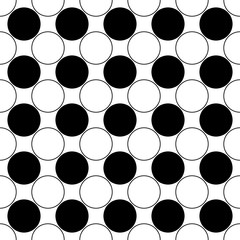 Repeating abstract black and white circle pattern - simple vector background design