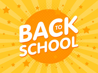 Welcome back to school sign poster. Education Vector illustration