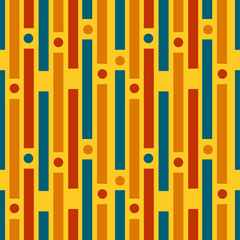 Colored strips and circles. Geometric pattern
