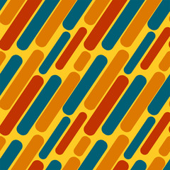 Red blue orange ovals on a yellow background