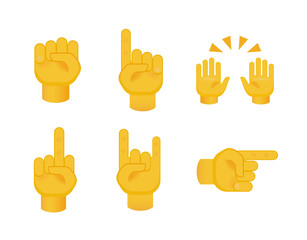 Fototapeta premium Set of Hands on White Background. Isolated Vector Illustration 