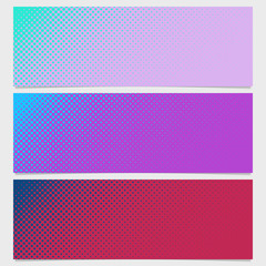 Abstract halftone dot pattern horizontal banner - vector graphic from circles in varying sizes