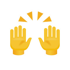 Clapping Hands with Crossed Fingers on White Background. Isolated Vector Illustration 