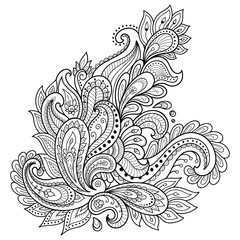Henna tattoo flower template. Mehndi style. Set of ornamental patterns in the oriental style.