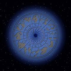 Zodiac signs around in outer space