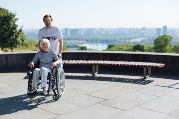 Cheerful nice people heading to new adventures