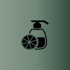 Lime liquid soap icon. Flat design