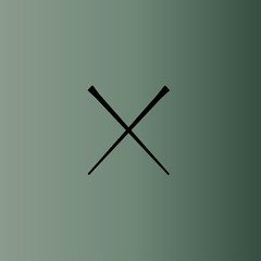 Billiard cues icon. flat design