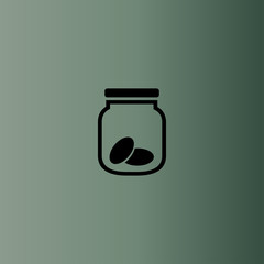 Pill bottle icon. flat design