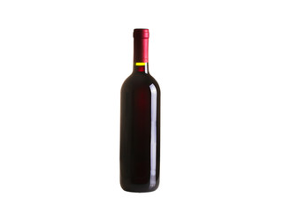 Bottle of wine, isolated on white background