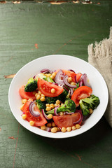 Fototapeta na wymiar Healthy salad with broccoli