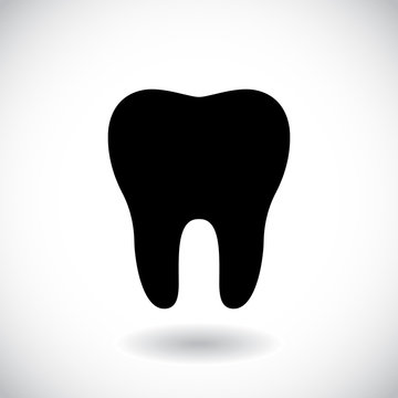 Tooth icon vector silhouette