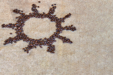 Coffee beans Sun shape - mock up