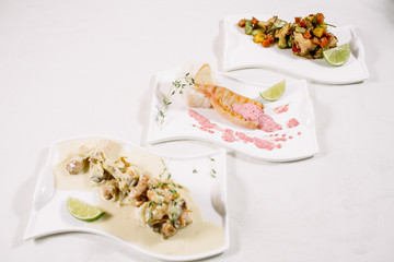 Mix of seafood dishes