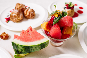 Cottage cheese pancake like bear, selective focus. Shot for a story on homemade, organic, healthy baby foods.