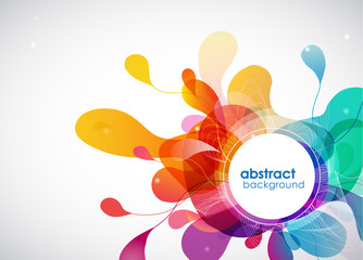 Abstract colored flower background with circles.