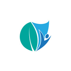 Fototapeta na wymiar leaf vector logo design, eco-friendly concept