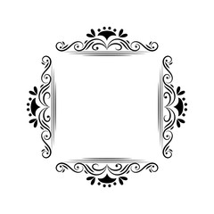 Black contour vintage classic monogram frame