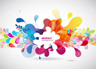 Abstract colored flower background with circles.