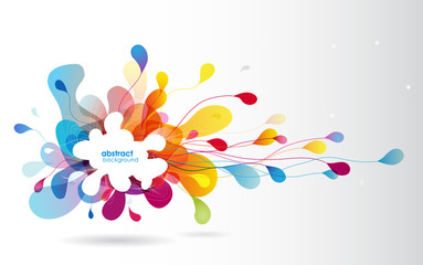 Abstract colored flower background with circles.