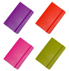 Collection closed paper notepad  isolated on white