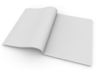 isolated white magazine 3d rendering