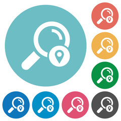 Search location flat round icons