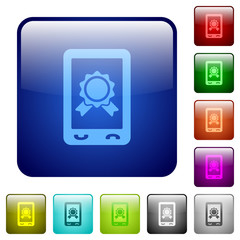 Mobile certification color square buttons