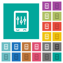 Smartphone tweaking square flat multi colored icons