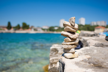 Stapled stones at the beach in Croatia