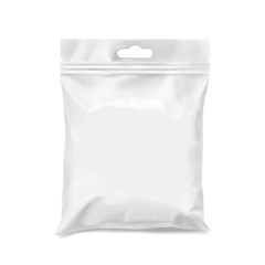 White realistic Polyethylene bag with Hang Slot.