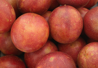 Fresh passion fruits background