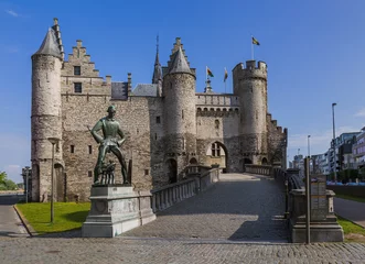 Gardinen Schloss Steen in Antwerpen Belgien © Nikolai Sorokin