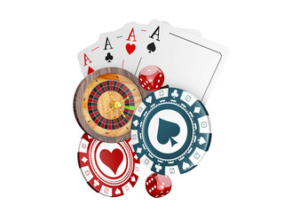 3d Illustration of a Background with Casino Elements