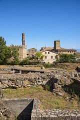 Etrurian ruins site in Volterra, Italy