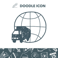 truck shipping doodle