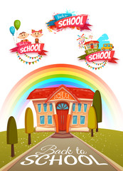 Back to school banners set. Vector illustration.
